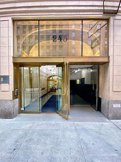 Attended lobby entrance to a Chelsea NYC photography studio available by request for photographers needing portrait and small shoot space