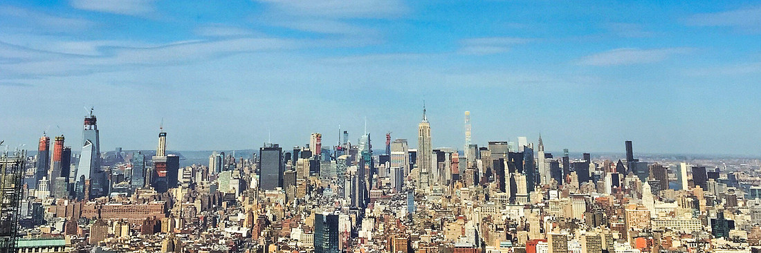 NYC skyline from World Trade Center 106th floor during corporate headshot shoot
